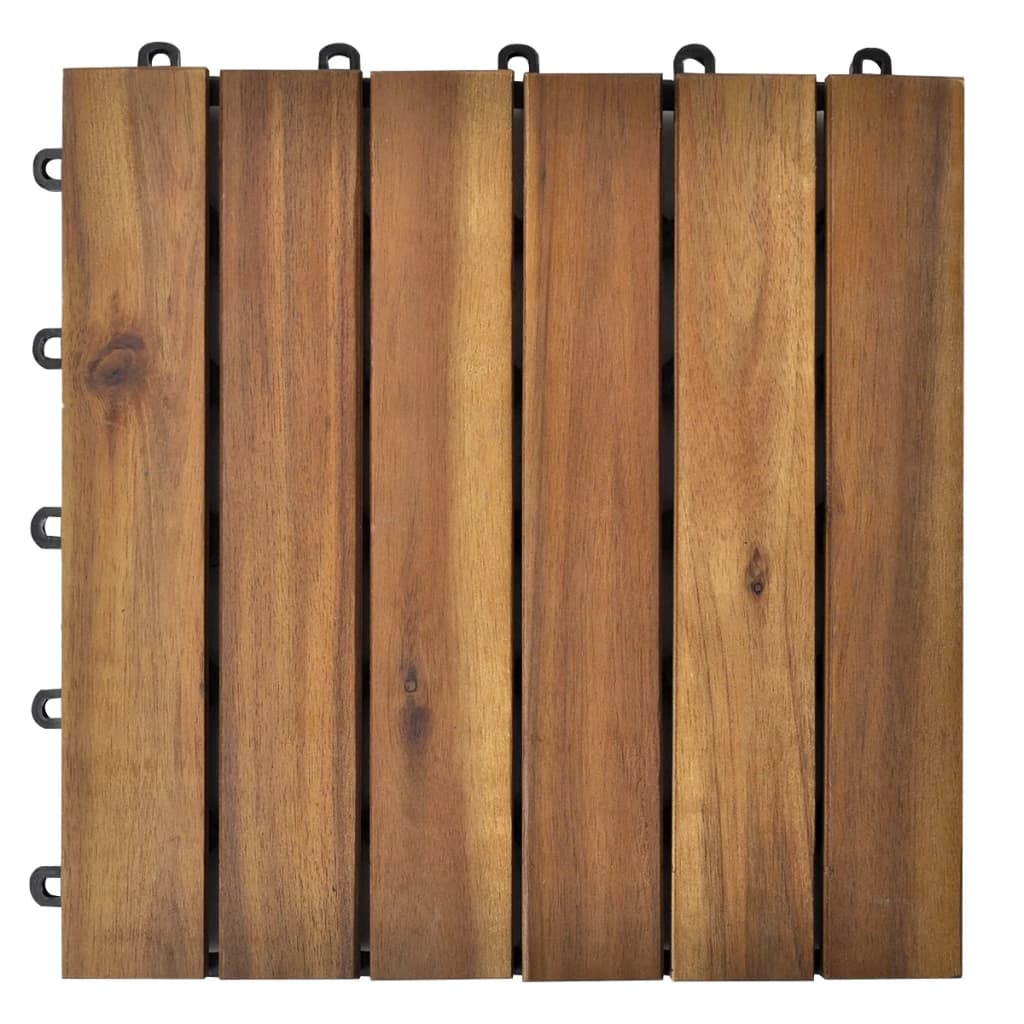 vidaXL Decking Tiles Vertical Pattern 11.8"x11.8" Acacia Set of 20