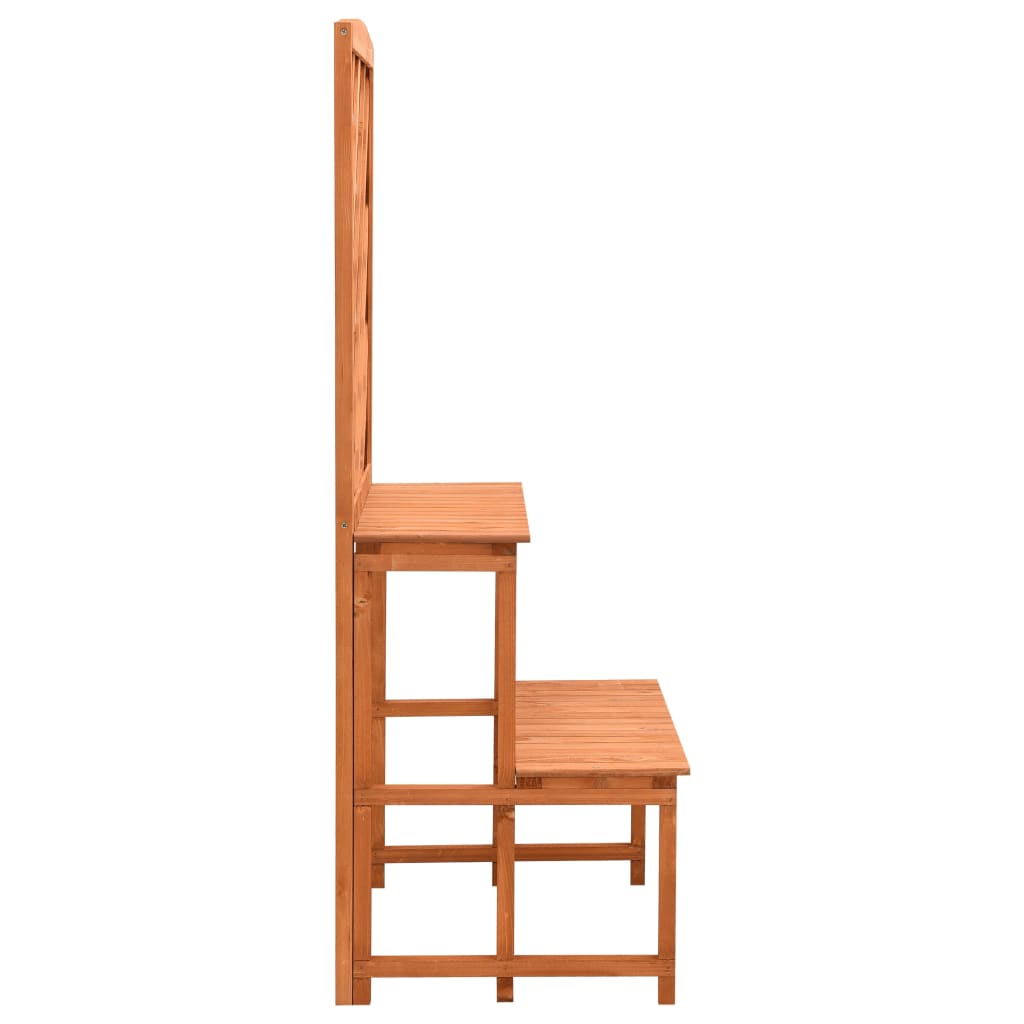vidaXL Plant Rack Plant Stand with Trellis Flower Pot Stand Orange Solid Wood
