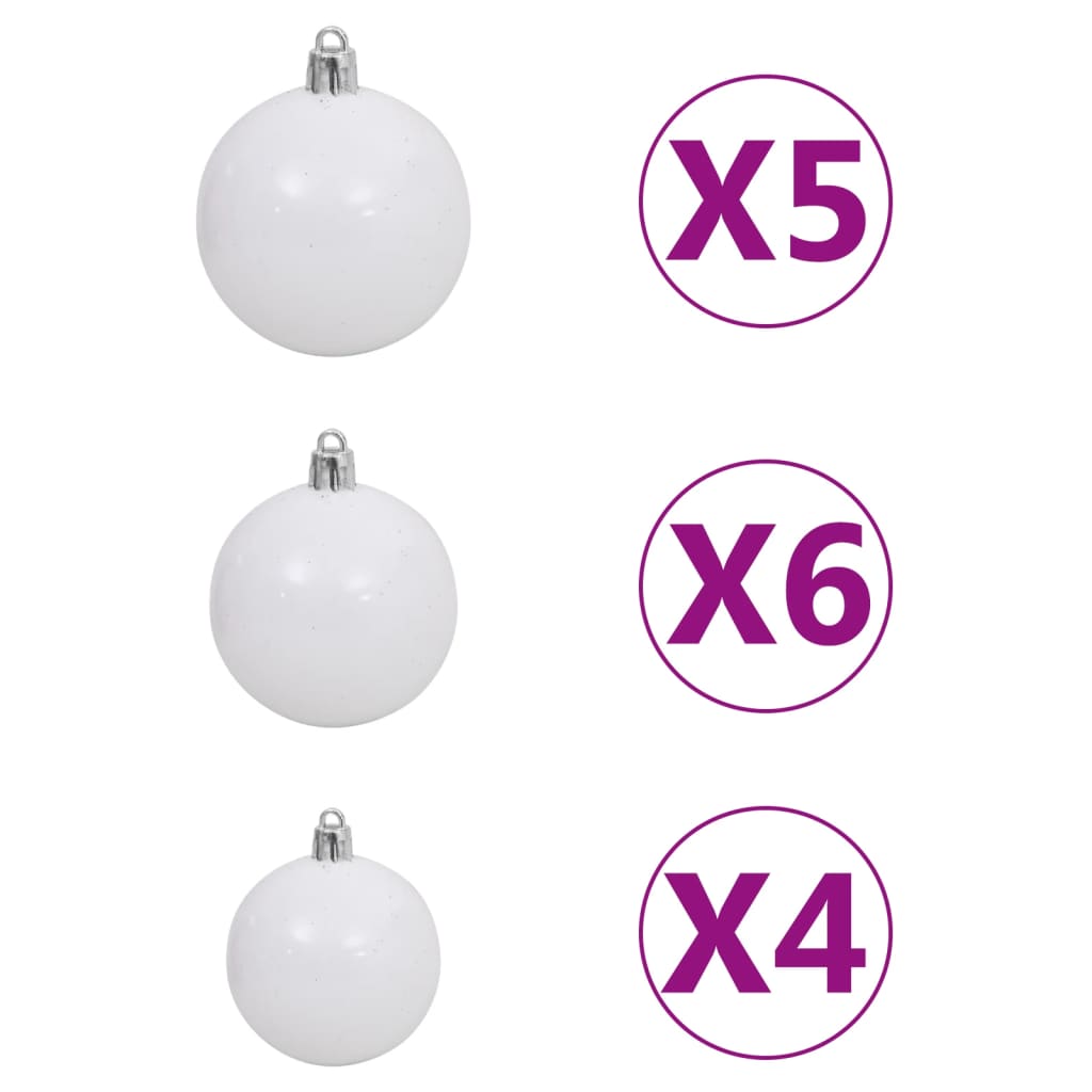 vidaXL Artificial Christmas Tree Corner Christmas Tree with LEDs and Ball PVC