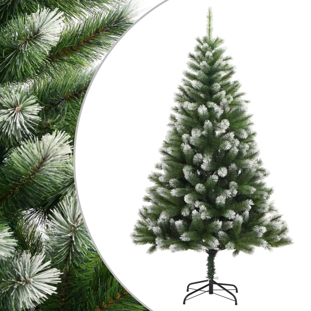 vidaXL Artificial Hinged Christmas Tree with Flocked Snow 70.9"