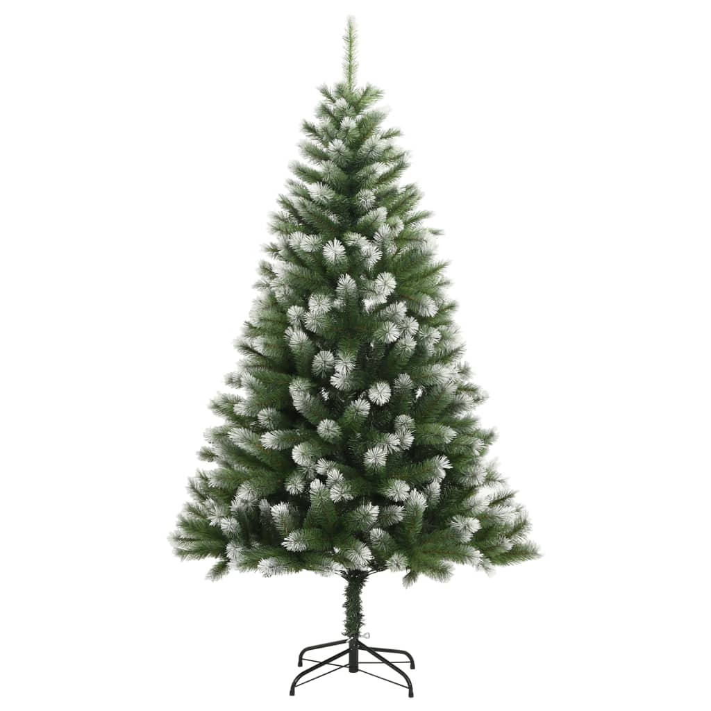 vidaXL Artificial Hinged Christmas Tree with Flocked Snow 70.9"