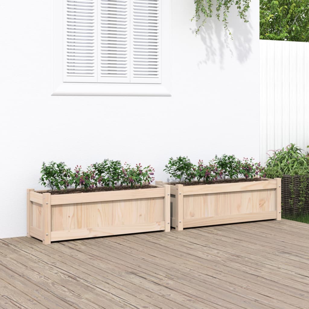 vidaXL Garden Planters Patio Flower Box for Climbing Plants Solid Wood Pine