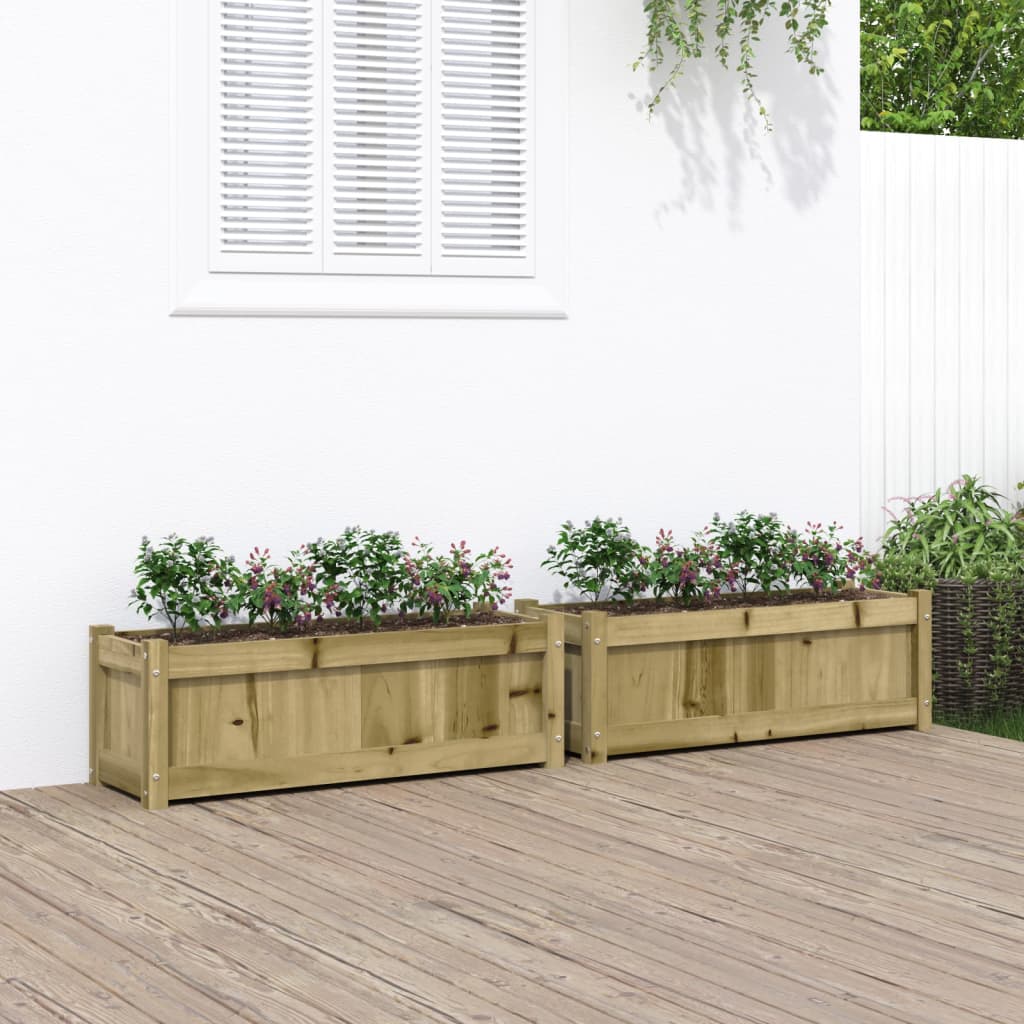 vidaXL Garden Planters Patio Flower Box for Climbing Plants Solid Wood Pine
